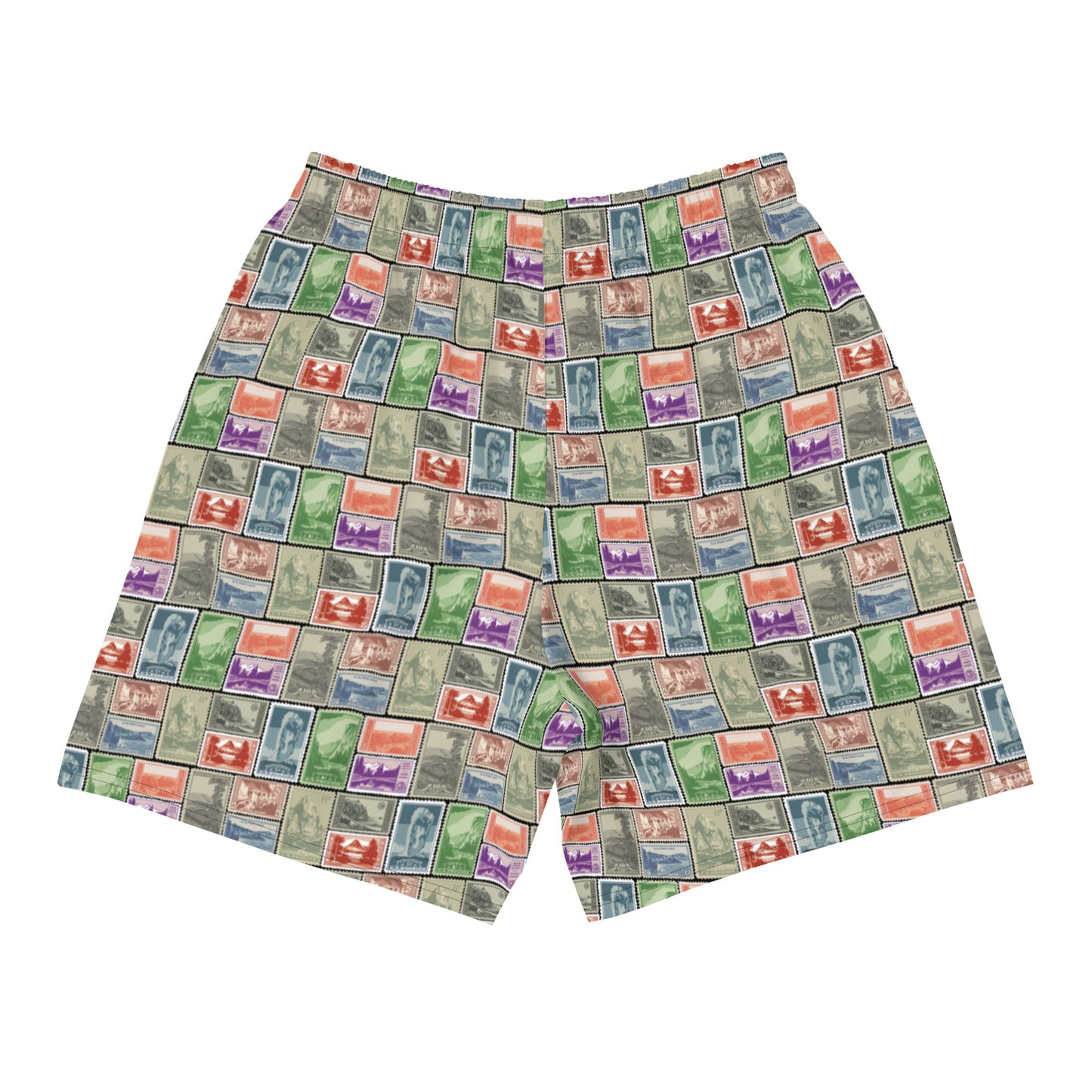 National Park Vintage Postage Stamp Men's Recycled Athletic Shorts