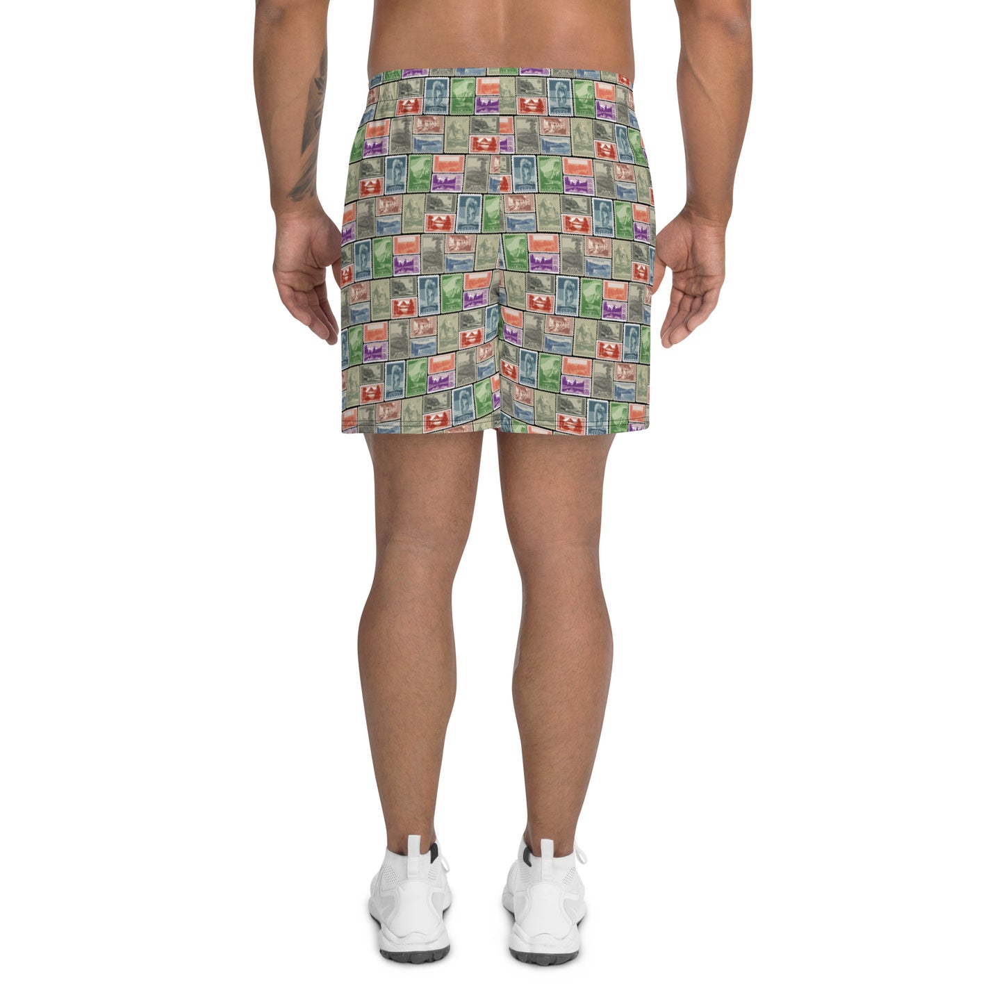 National Park Vintage Postage Stamp Men's Recycled Athletic Shorts