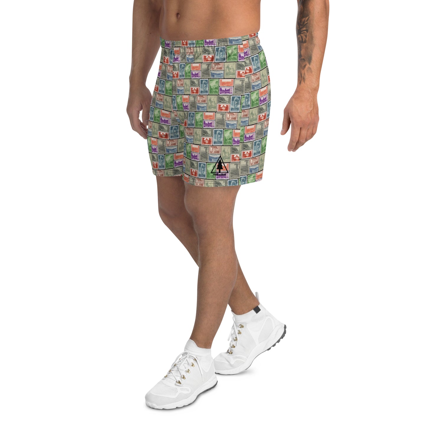 National Park Vintage Postage Stamp Men's Recycled Athletic Shorts