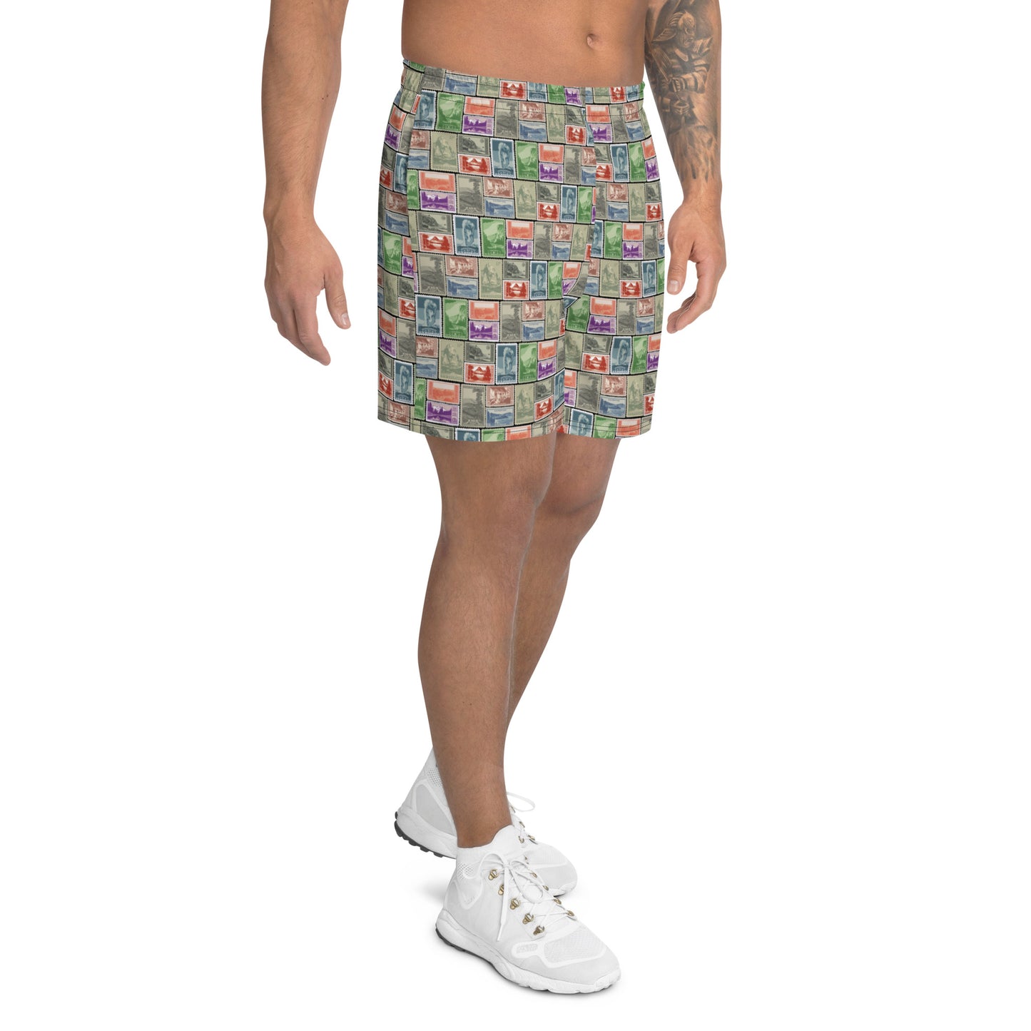 National Park Vintage Postage Stamp Men's Recycled Athletic Shorts