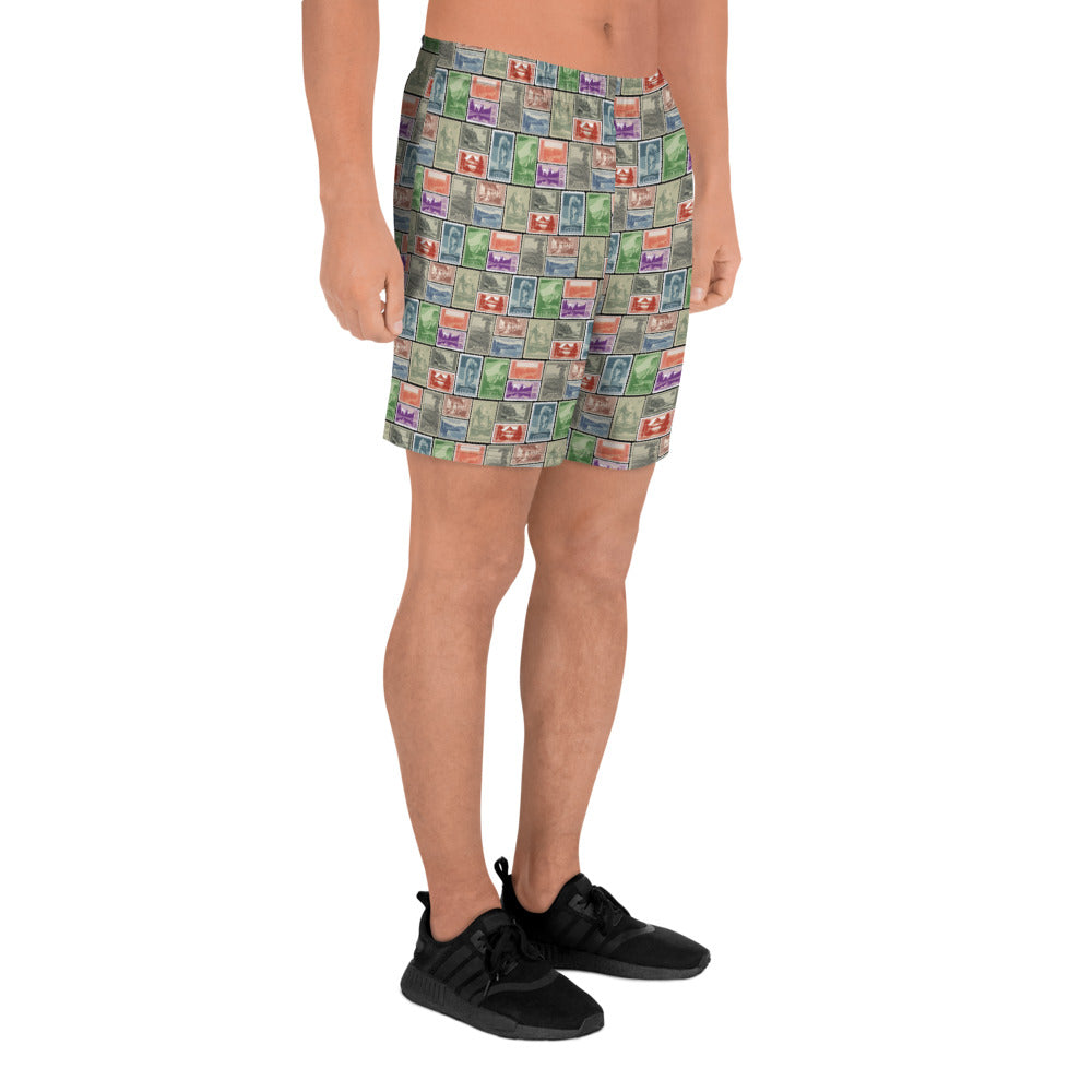 National Park Vintage Postage Stamp Men's Recycled Athletic Shorts