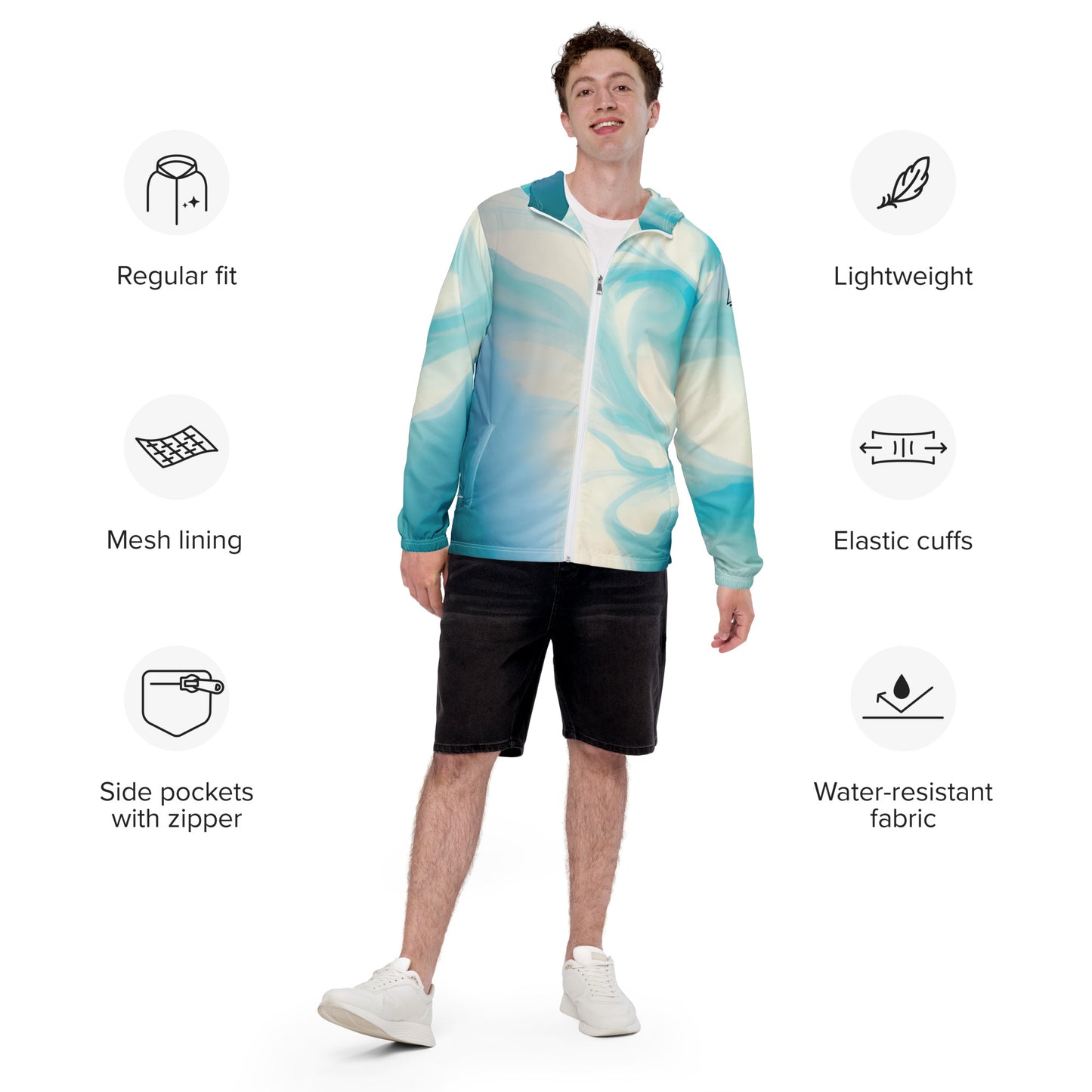 Birdseye White Sands National Park Men’s Windbreaker