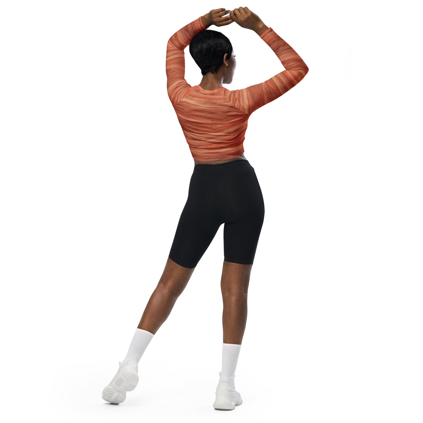 Canyonlands All Over Print Sandstone Grain Recycled long-sleeve crop top