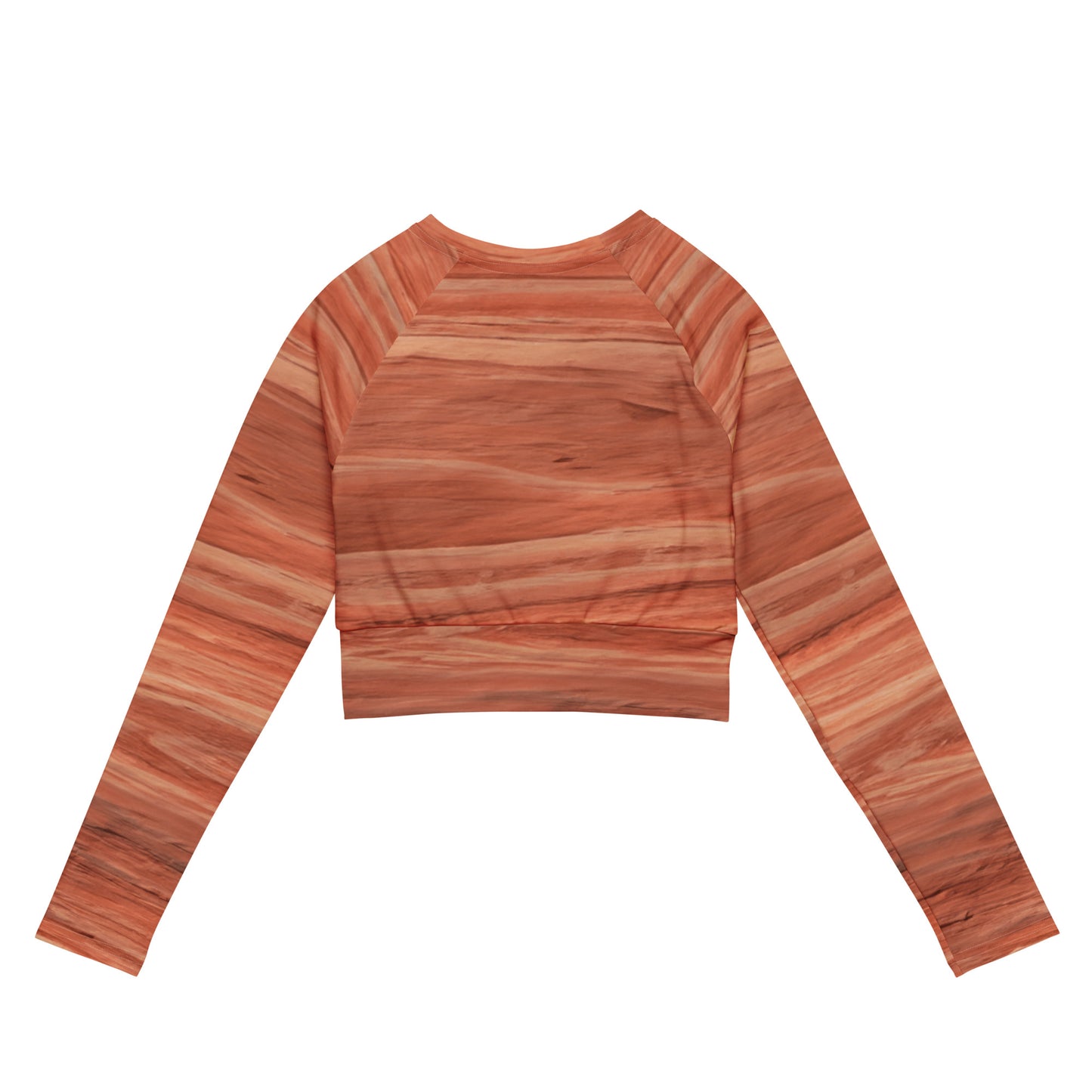 Canyonlands All Over Print Sandstone Grain Recycled long-sleeve crop top