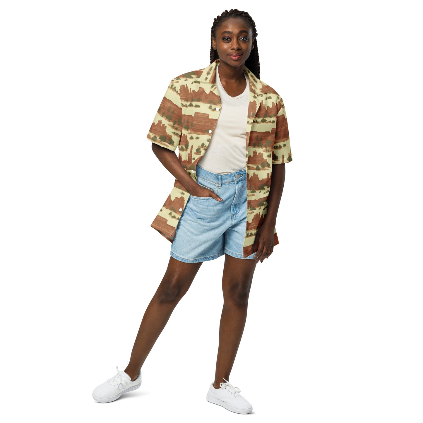 Canyonlands National Park Toile Stripe Unisex button shirt