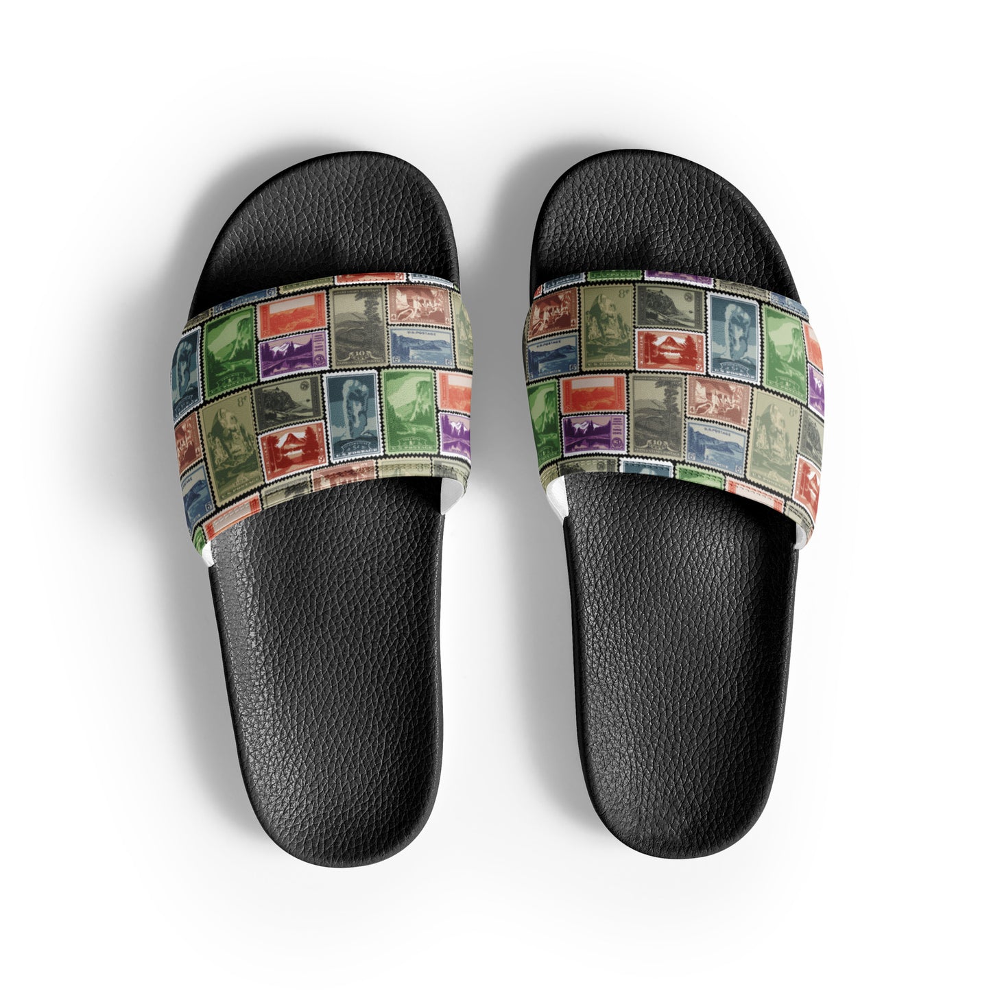 National Park Vintage Postage Stamps Men’s Slides