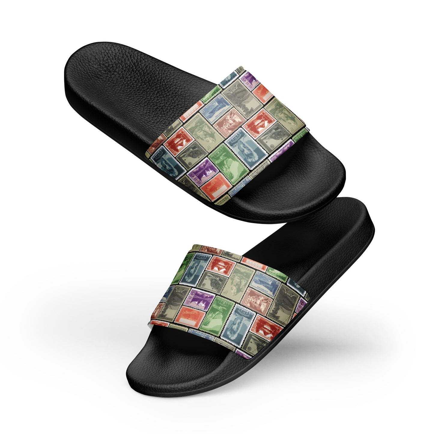 National Park Vintage Postage Stamps Men’s Slides