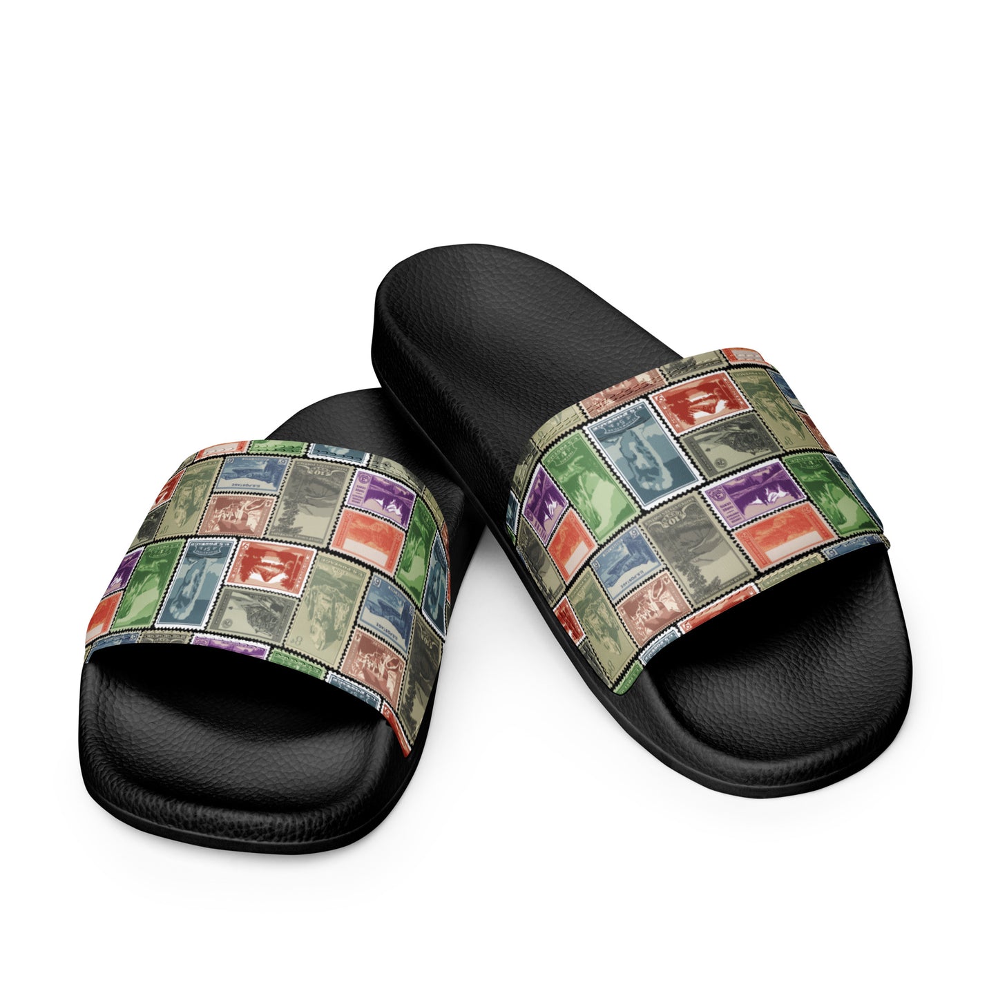 National Park Vintage Postage Stamps Men’s Slides
