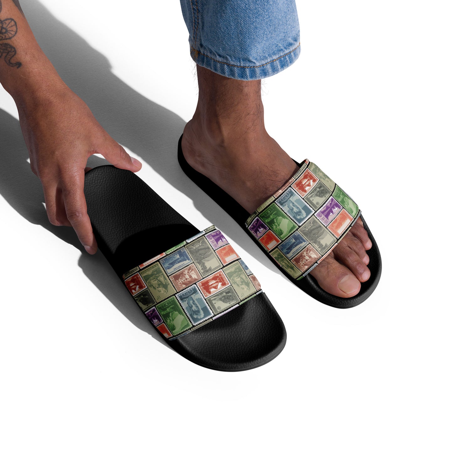 National Park Vintage Postage Stamps Men’s Slides