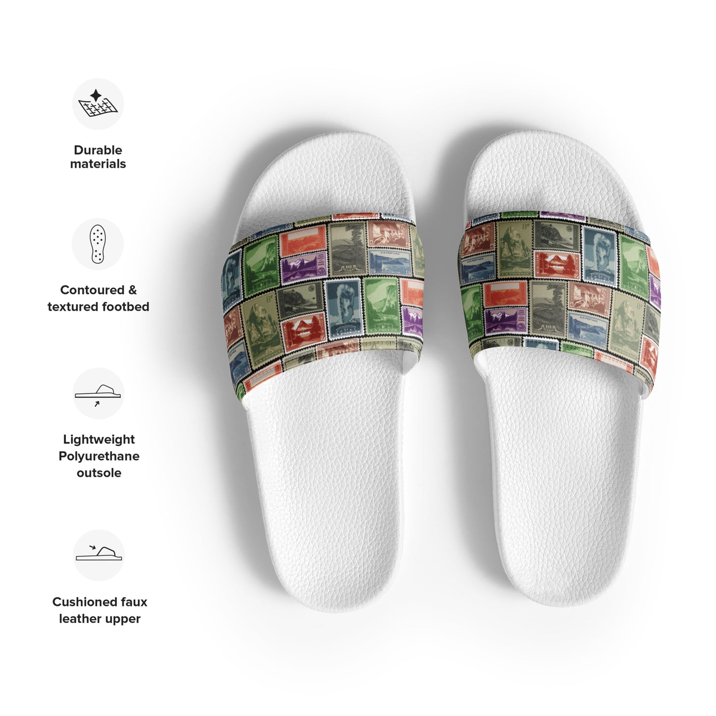National Park Vintage Postage Stamps Men’s Slides