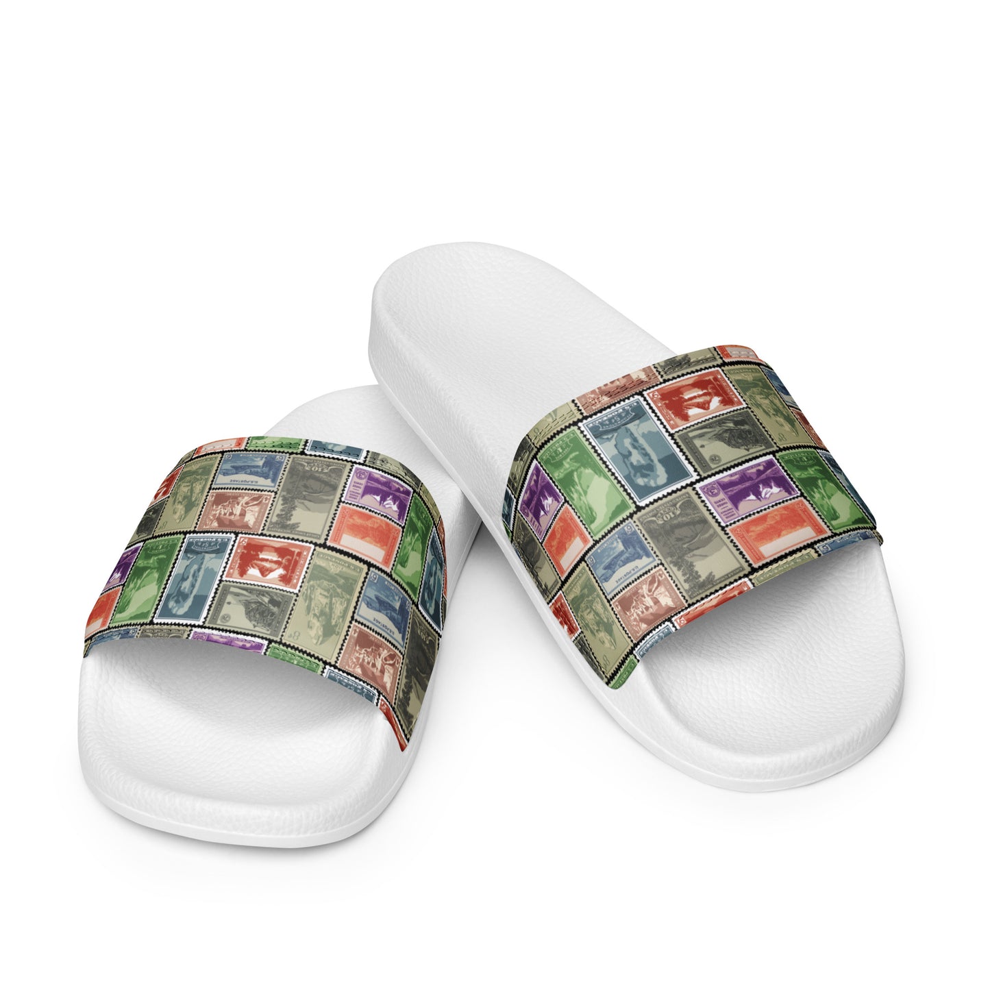 National Park Vintage Postage Stamps Men’s Slides