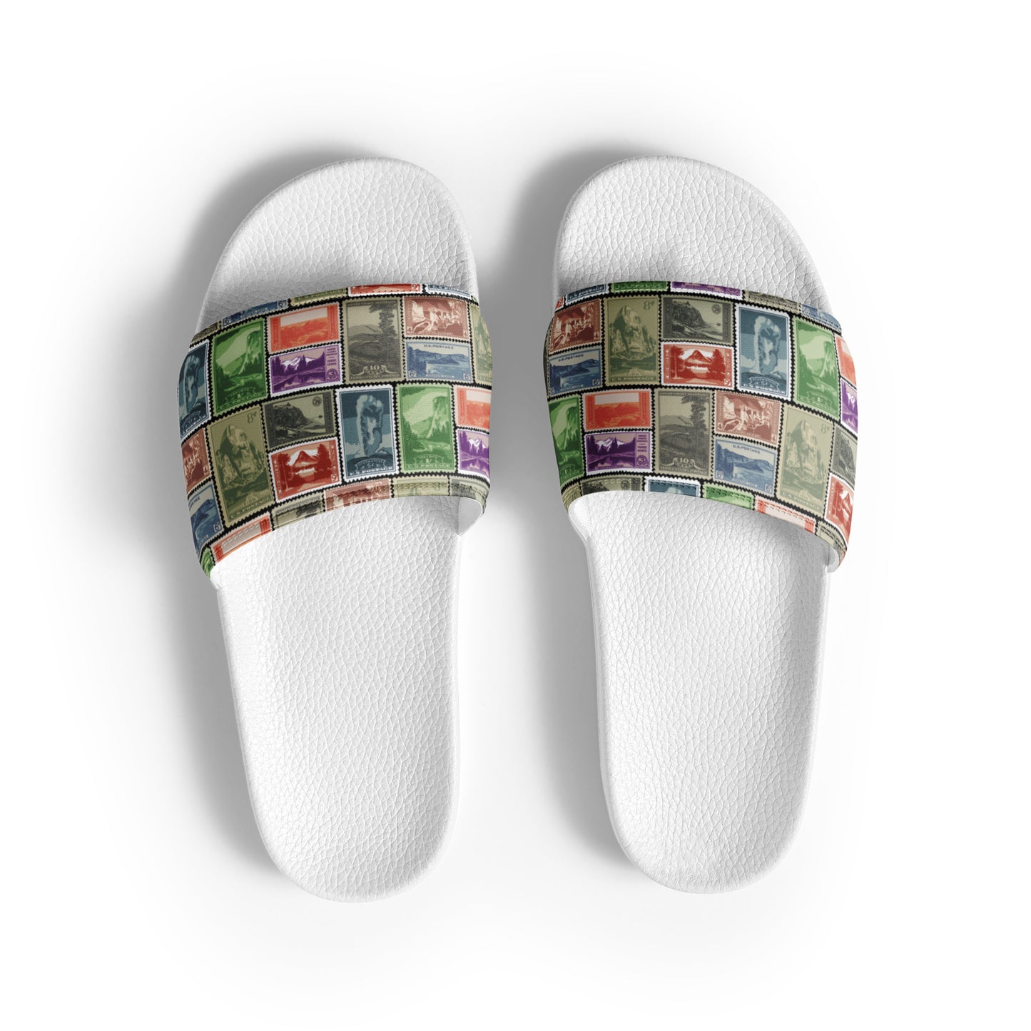 National Park Vintage Postage Stamps Men’s Slides