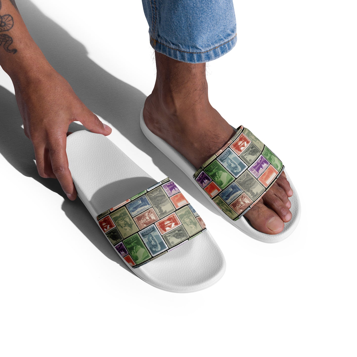 National Park Vintage Postage Stamps Men’s Slides