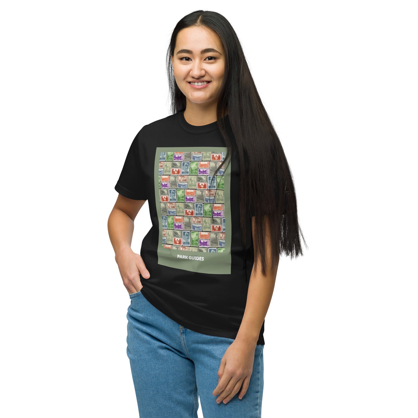 National Park Vintage Post Stamp Organic Cotton Unisex T-Shirt