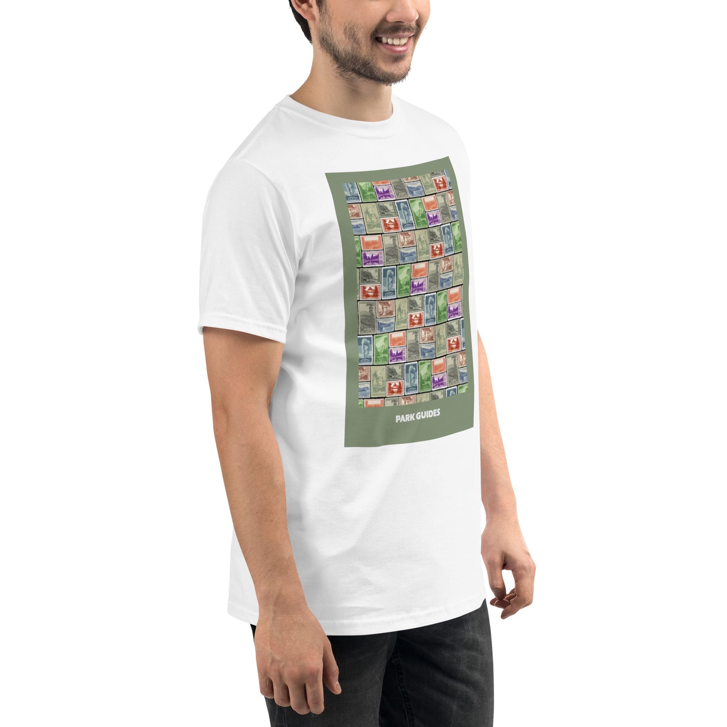 National Park Vintage Post Stamp Organic Cotton Unisex T-Shirt