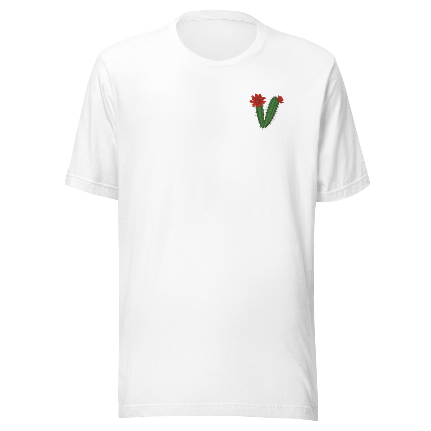 White Sands National Park Embroidery Claret Cup Cactus Unisex Cotton T-Shirt