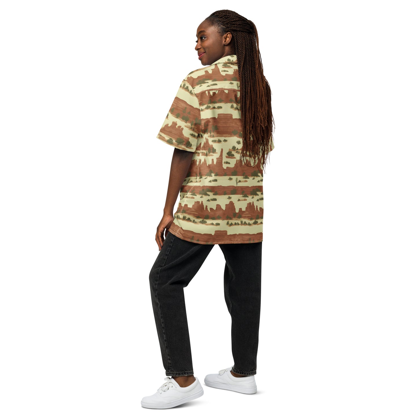 Canyonlands National Park Toile Stripe  Unisex button shirt
