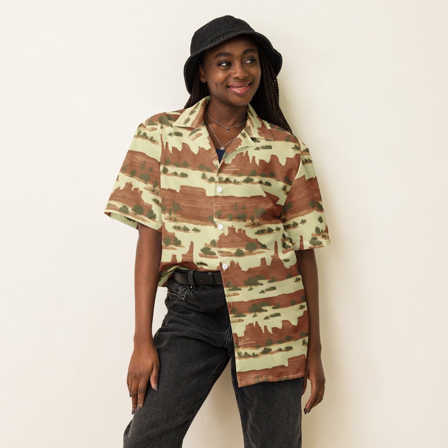 Canyonlands National Park Toile Stripe  Unisex button shirt
