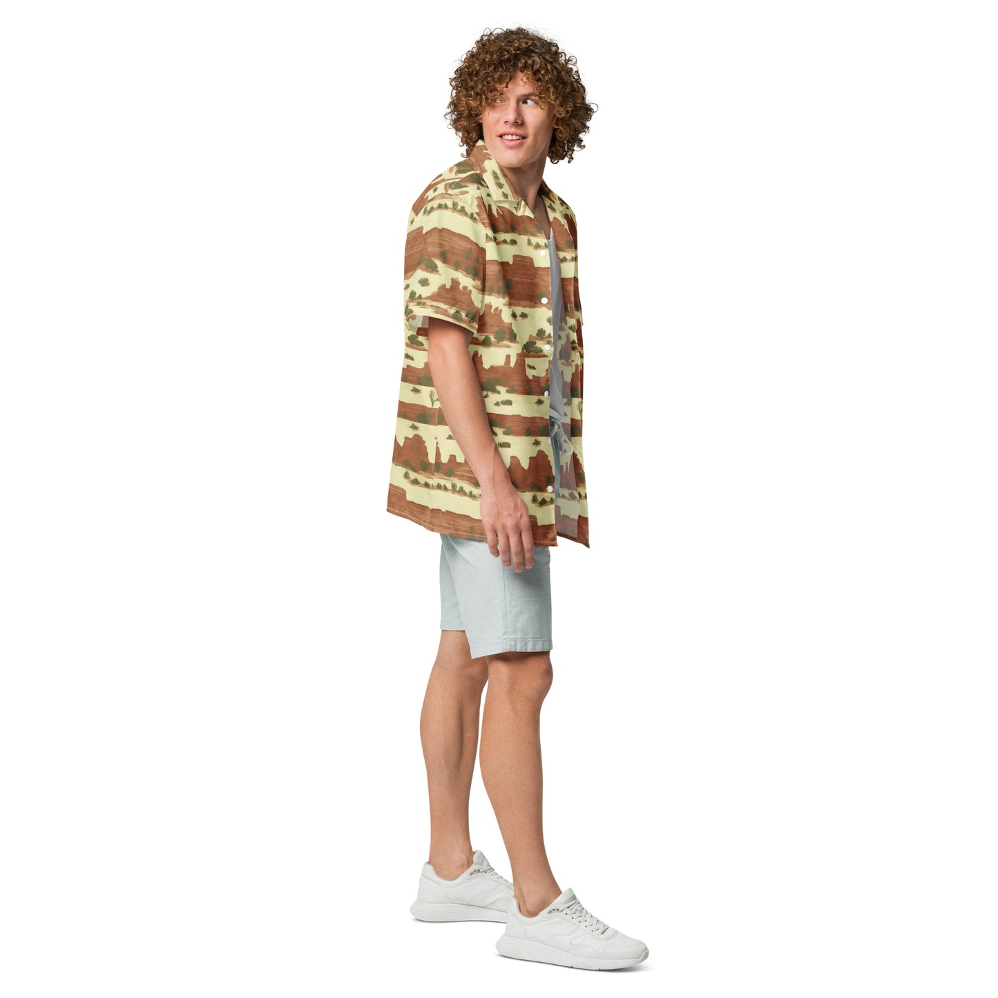 Canyonlands National Park Toile Stripe  Unisex button shirt