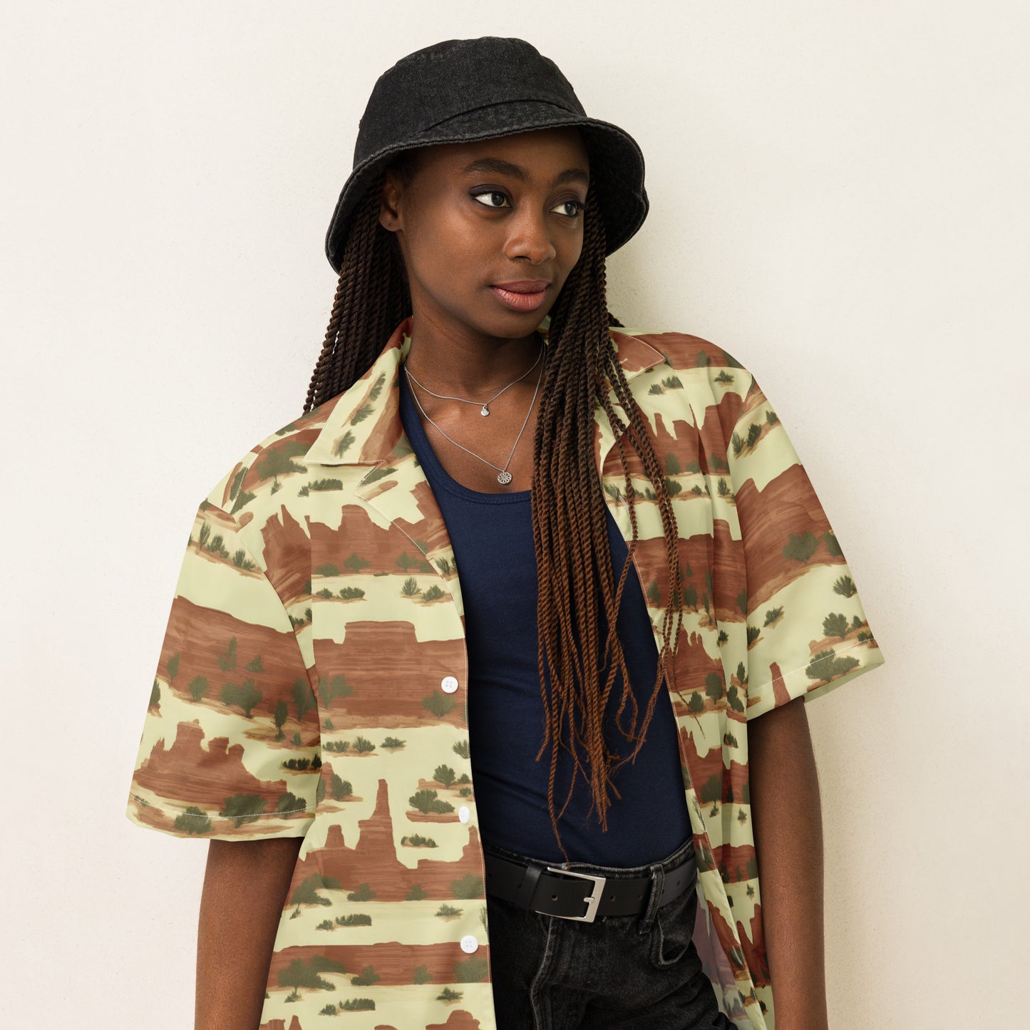 Canyonlands National Park Toile Stripe  Unisex button shirt
