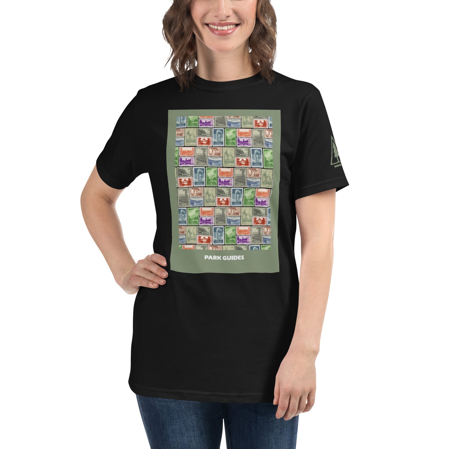 National Park Vintage Post Stamp Organic Cotton Unisex T-Shirt