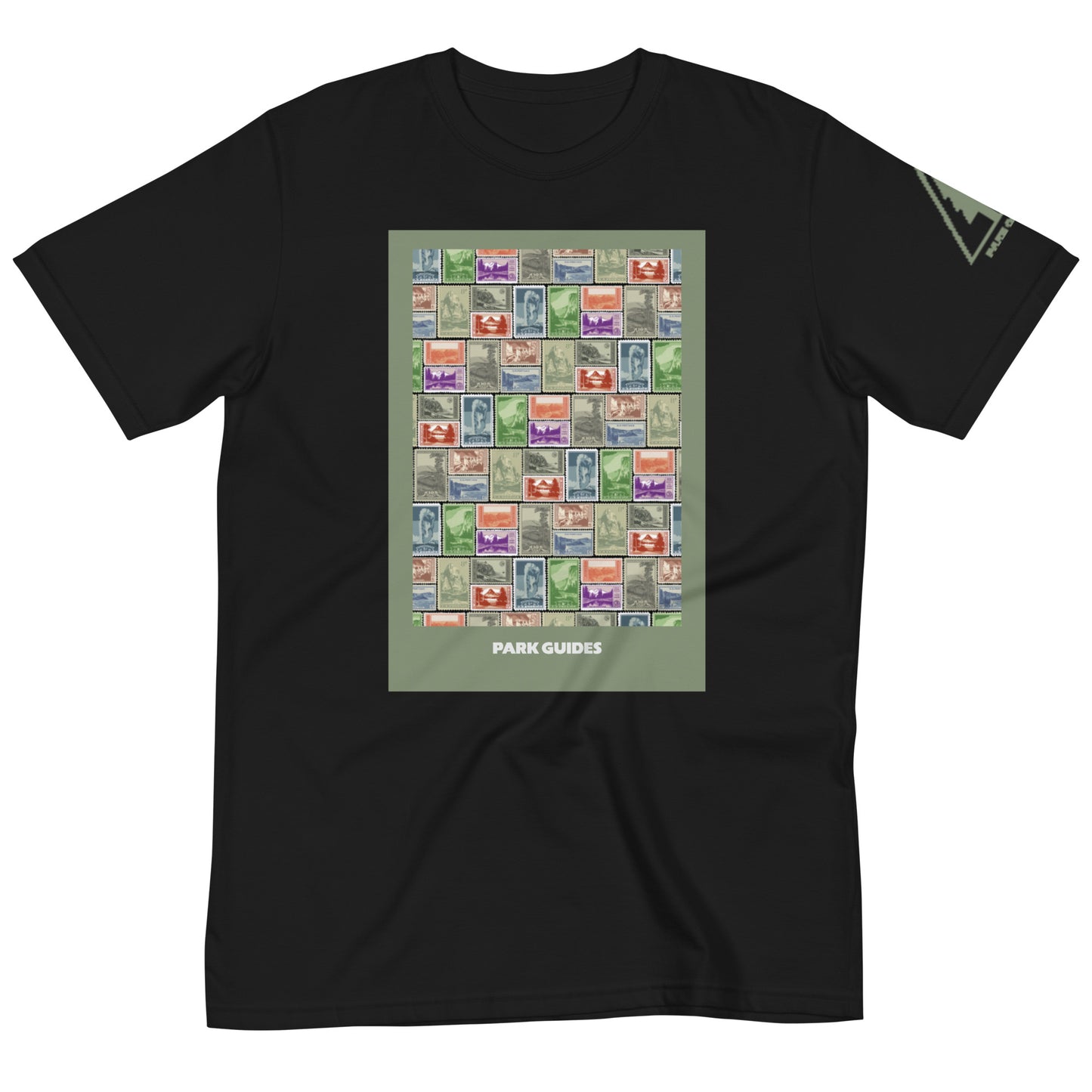 National Park Vintage Post Stamp Organic Cotton Unisex T-Shirt