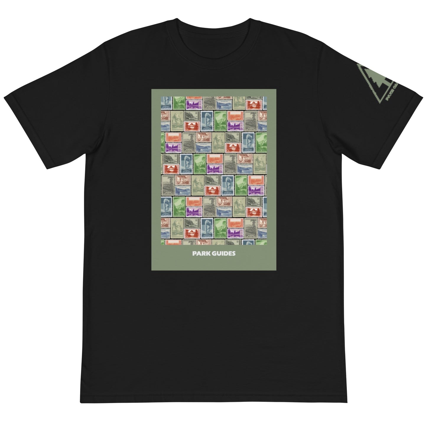 National Park Vintage Post Stamp Organic Cotton Unisex T-Shirt