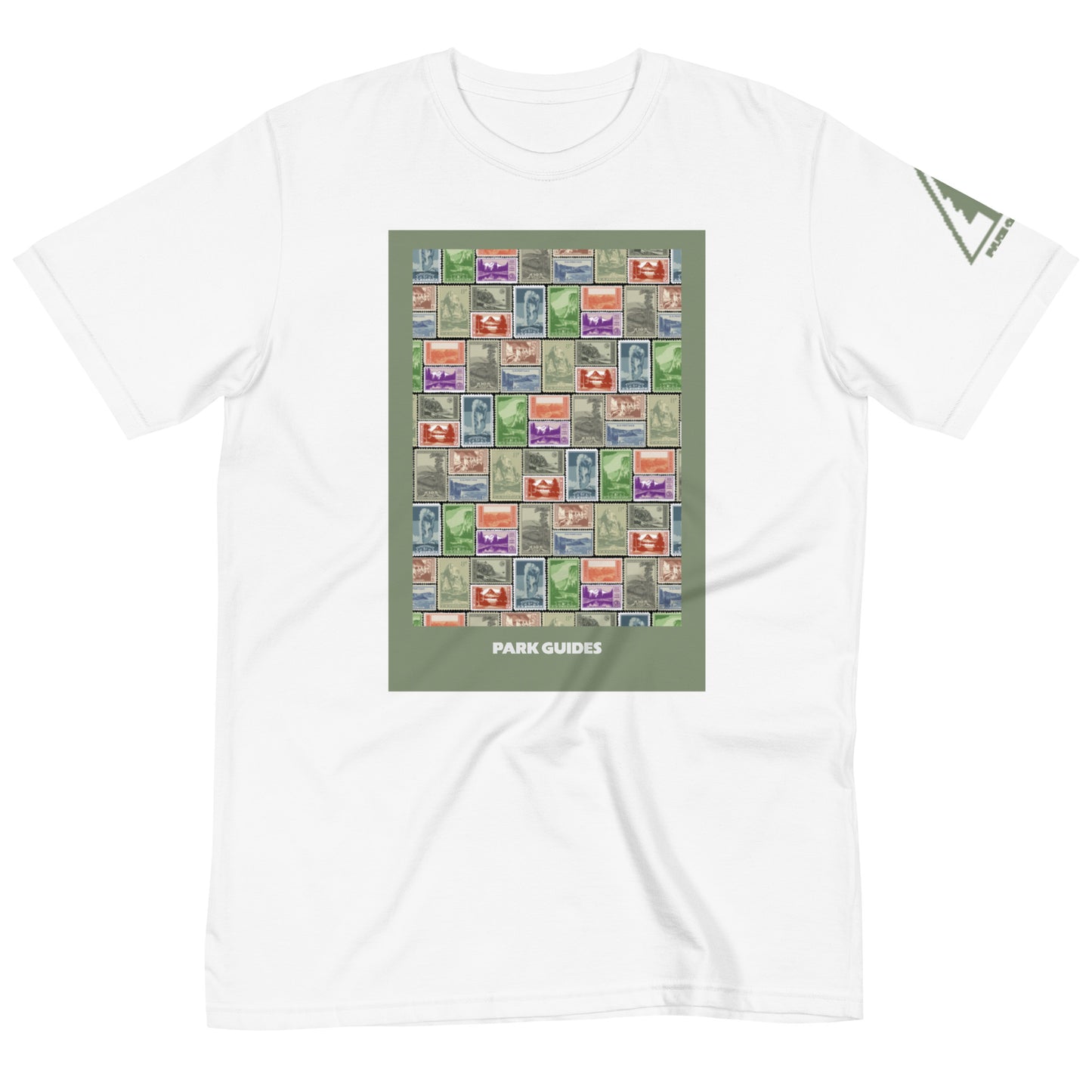 National Park Vintage Post Stamp Organic Cotton Unisex T-Shirt