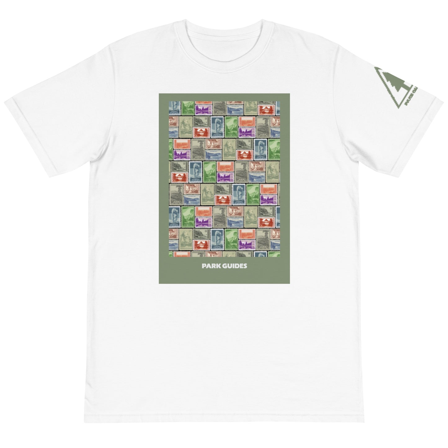 National Park Vintage Post Stamp Organic Cotton Unisex T-Shirt