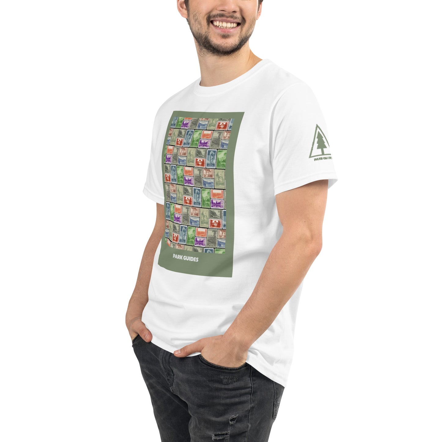 National Park Vintage Post Stamp Organic Cotton Unisex T-Shirt